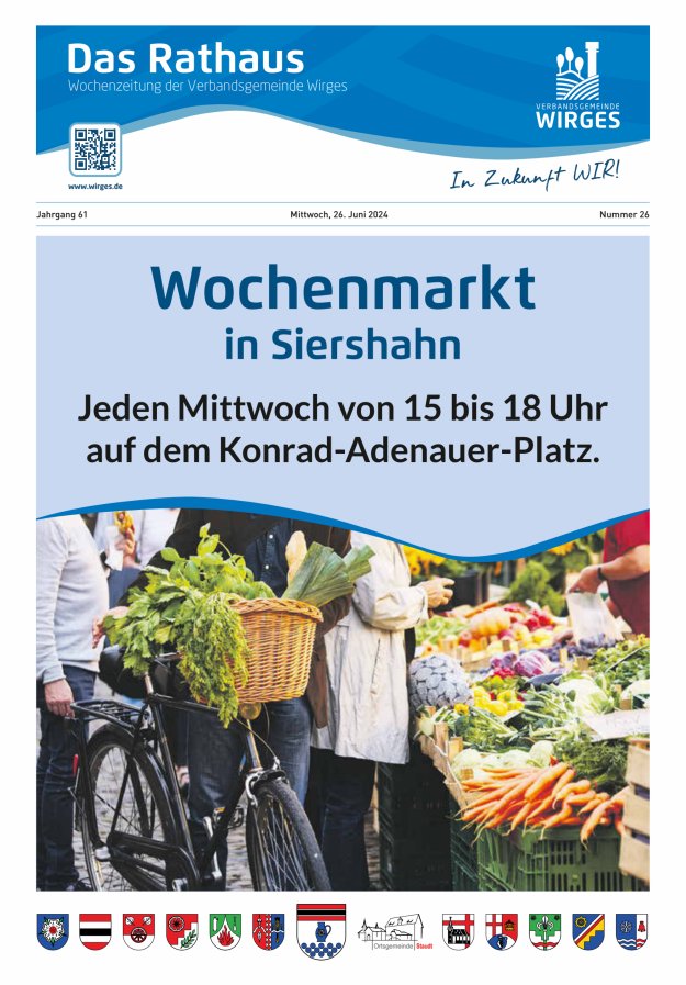 Das Rathaus - Informationen für die Bürger in der VG Wirges Titelblatt 26/2024