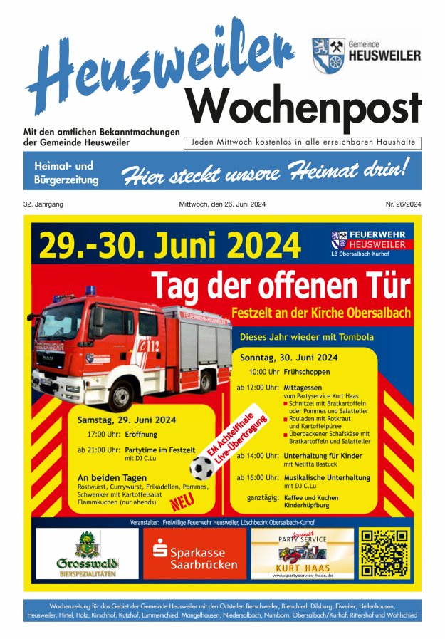 Heusweiler Wochenpost Titelblatt 26/2024