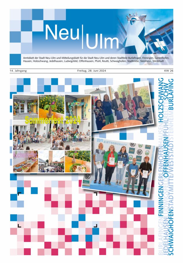 Amtsblatt der Stadt Neu-Ulm und Mitteilungsblatt für die Stadt Neu-Ulm Titelblatt 26/2024