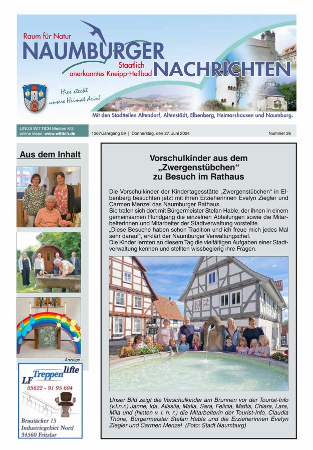 Naumburger Nachrichten Titelblatt 26/2024