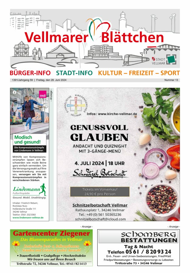 Vellmarer Blättchen Titelblatt 13/2024