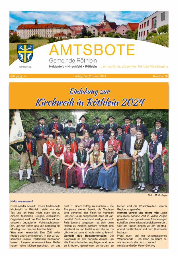 Amtsbote der Großgemeinde Röthlein Titelblatt 26/2024