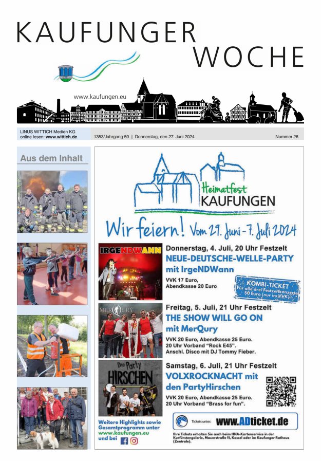 Kaufunger Woche Titelblatt 26/2024