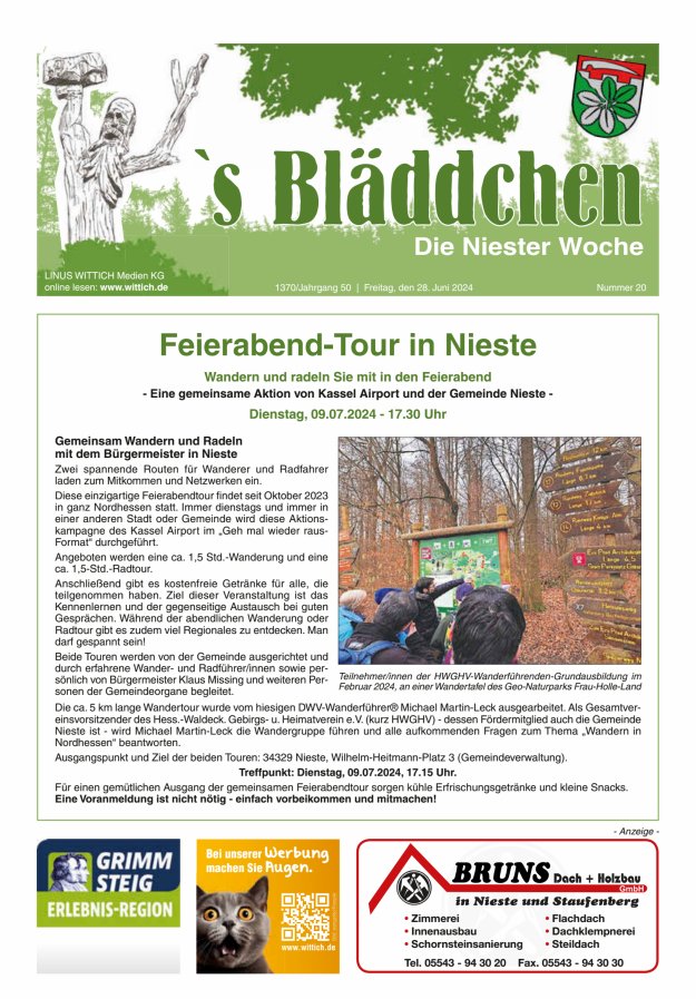 Niester Woche Titelblatt 20/2024