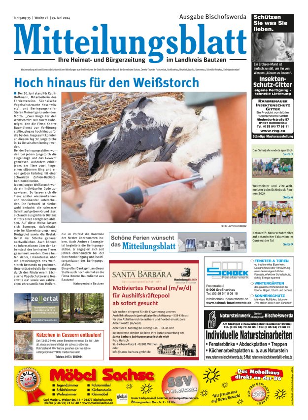 Mitteilungsblatt LK Bautzen Ausgabe Bischofswerda Titelblatt 25/2024