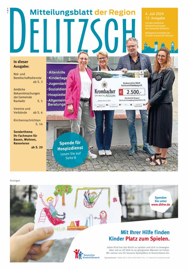 Mitteilungsblatt der Region Delitzsch Titelblatt 13/2024