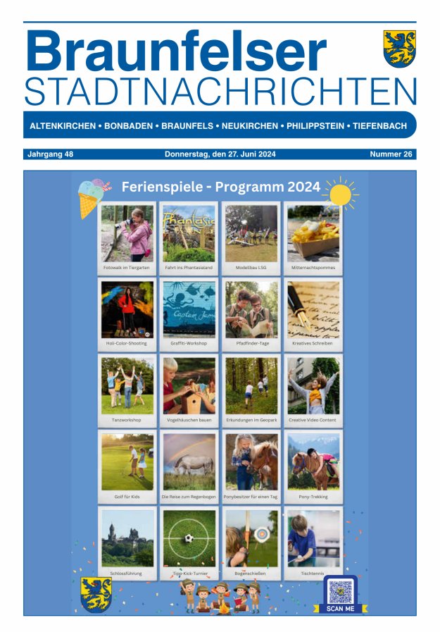 Braunfelser Stadtnachrichten Titelblatt 26/2024