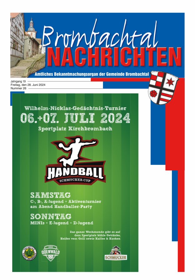 Brombachtal-Nachrichten Amtsblatt der Gemeinde Brombachtal Titelblatt 26/2024