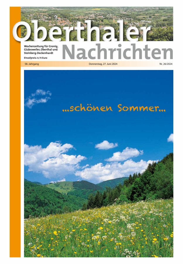 Oberthaler Nachrichten Titelblatt 26/2024