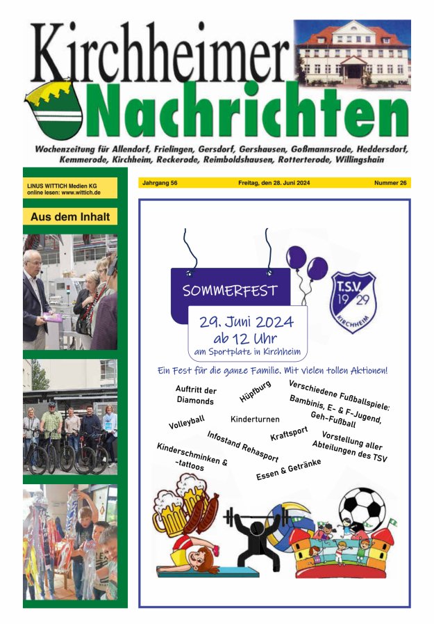 Kirchheimer Nachrichten Titelblatt 26/2024