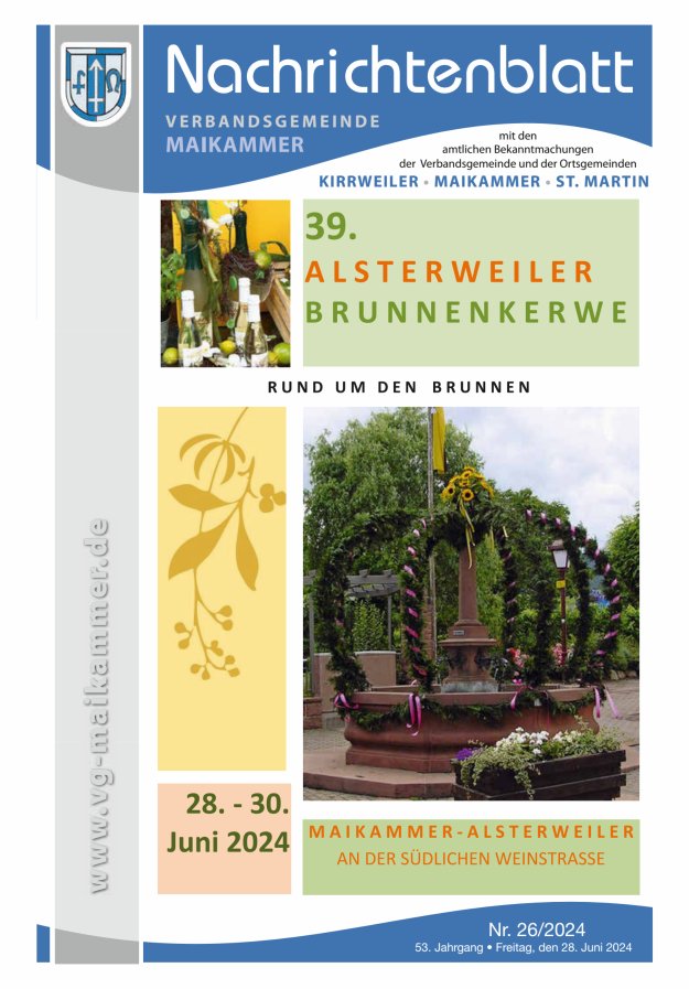 Nachrichtenblatt VG Maikammer Titelblatt 26/2024