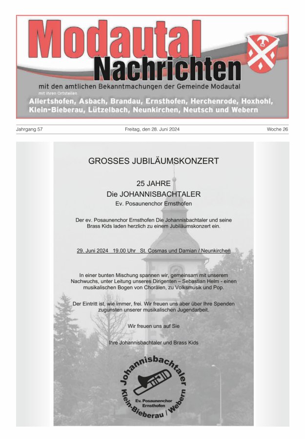 Modautal-Nachrichten Titelblatt 26/2024