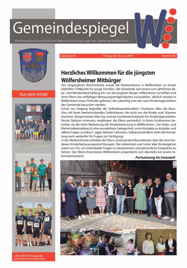 Der Gemeindespiegel Titelblatt 26/2024