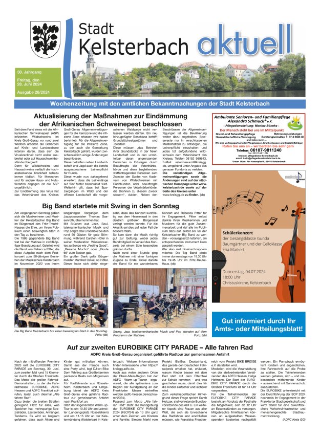 Kelsterbach aktuell Titelblatt 26/2024