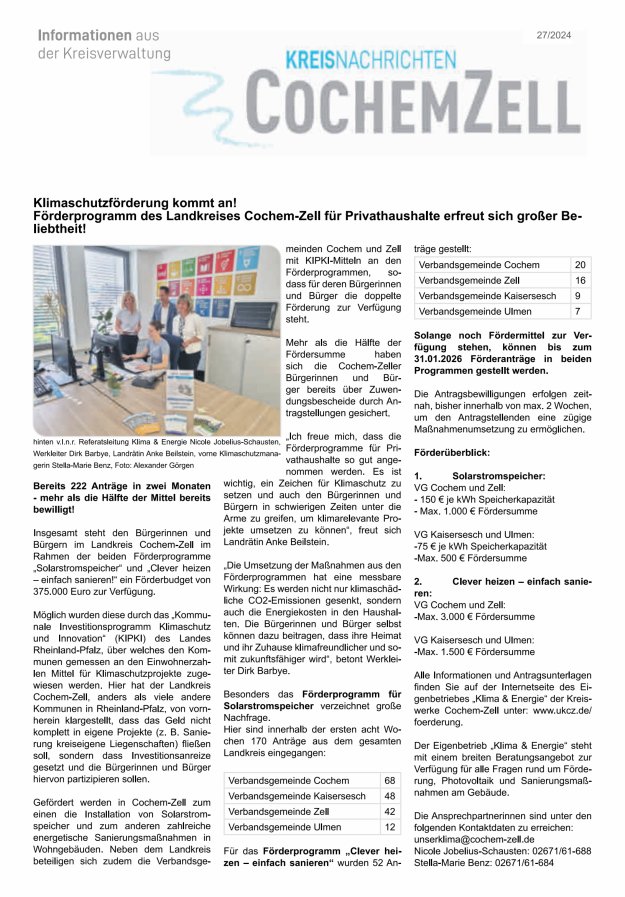Kreisnachrichten Cochem-Zell Titelblatt 27/2024