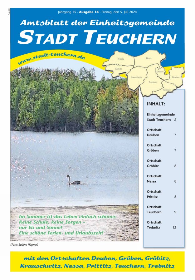 Amtsblatt der Einheitsgemeinde Stadt Teuchern Titelblatt 14/2024