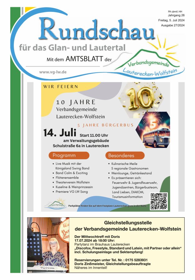 Rundschau für das Glan- und Lautertal Titelblatt 27/2024