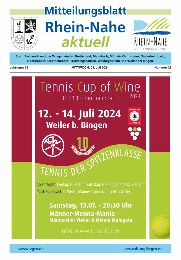 Rhein-Nahe aktuell Titelblatt 27/2024