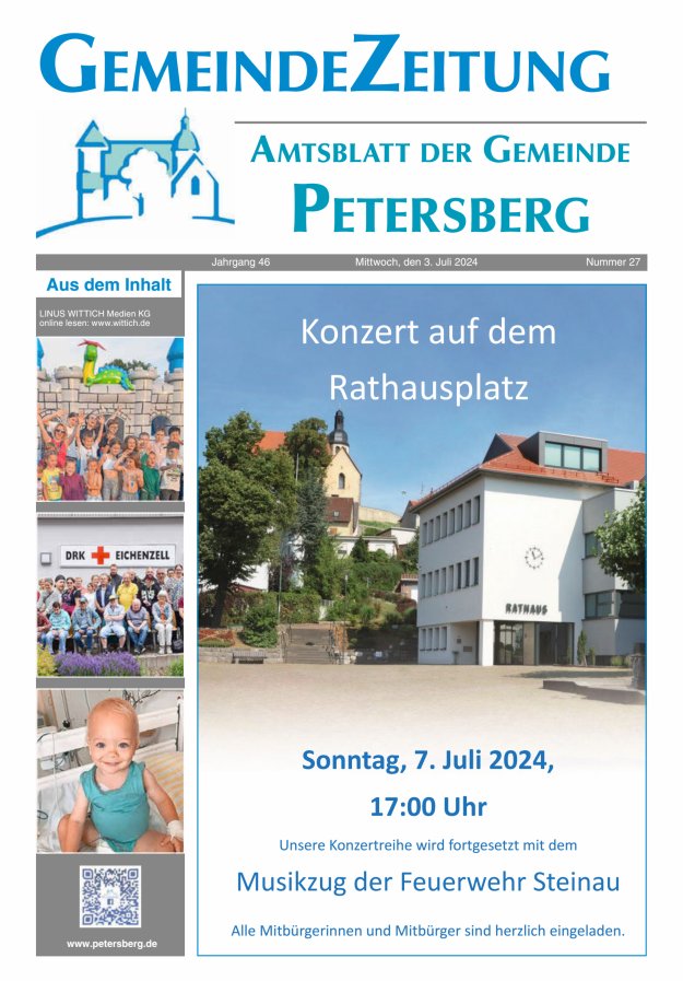 Amtsblatt Blickpunkt Petersberg Titelblatt 27/2024