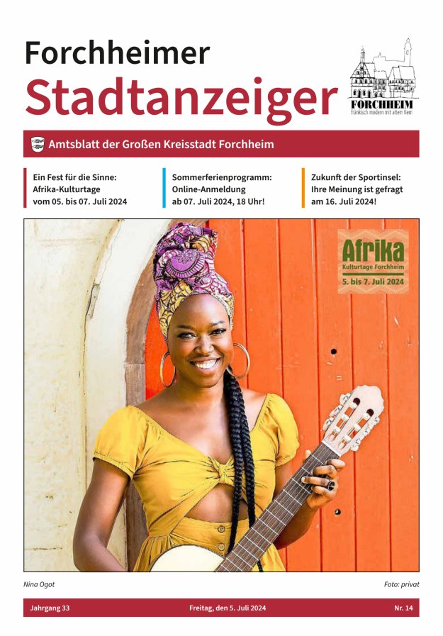 Forchheimer Stadtanzeiger Titelblatt 14/2024