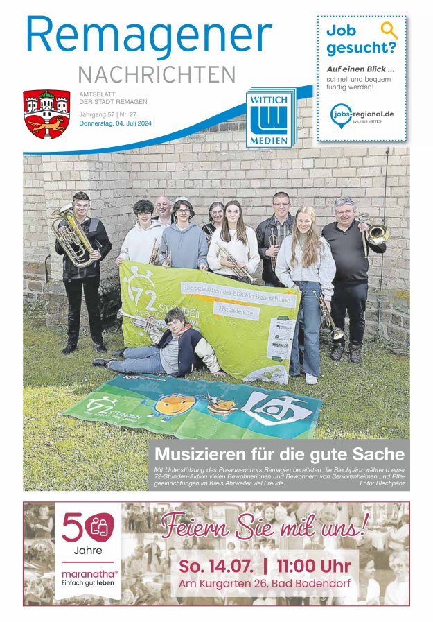 Remagener Nachrichten Titelblatt 27/2024