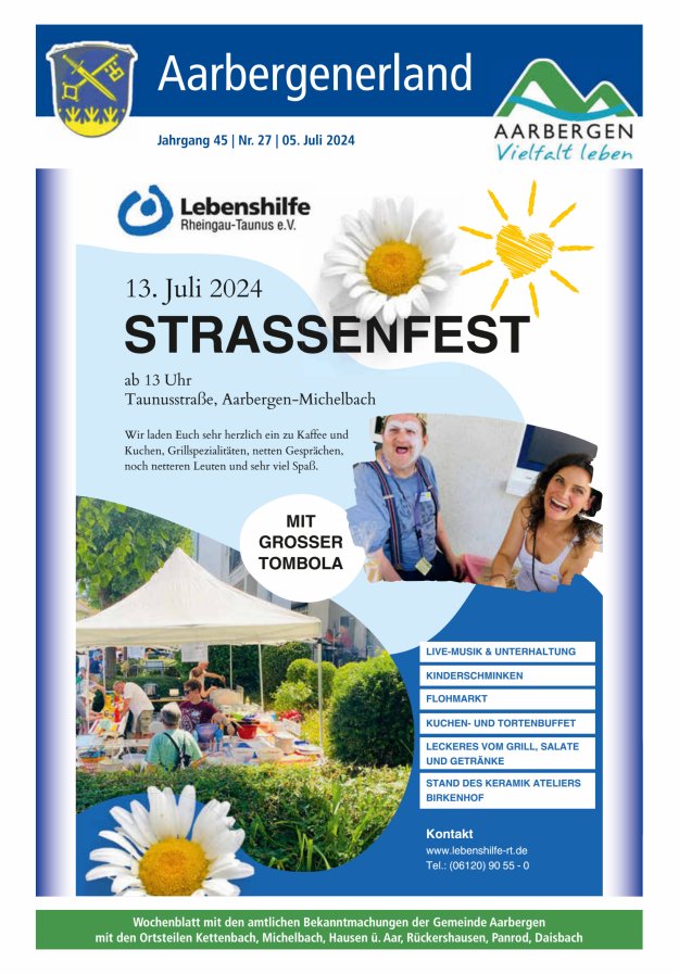 Aarbergenerland - Wochenblatt mit den amtlichen Bekanntmachungen Titelblatt 27/2024