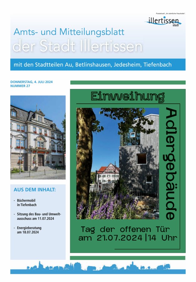 Amts- und Mitteilungsblatt Stadt Illertissen Titelblatt 27/2024