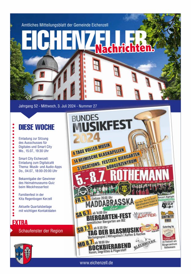 Amtliches Mitteilungsblatt der Gemeinde Eichenzell Titelblatt 27/2024