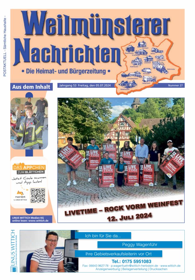 Weilmünsterer Nachrichten Titelblatt 27/2024