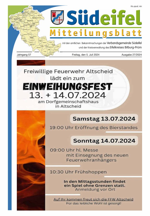 Mitteilungsblatt Südeifel Titelblatt 27/2024