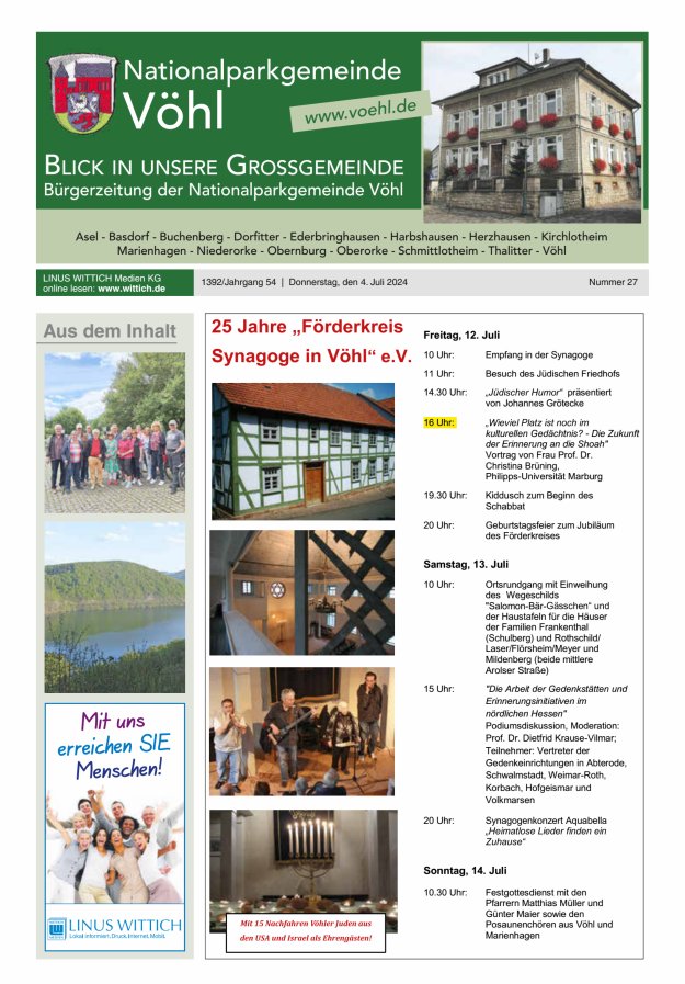 Blick in unsere Grossgemeinde Titelblatt 27/2024