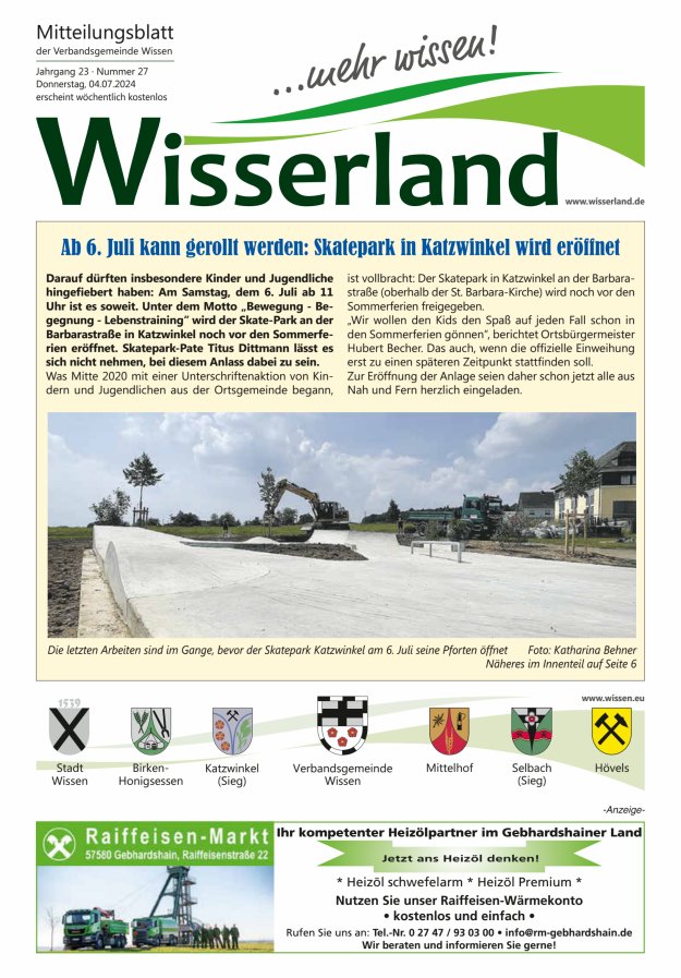 Mitteilungsblatt Wissen - Wisserland...mehr wissen! Titelblatt 27/2024
