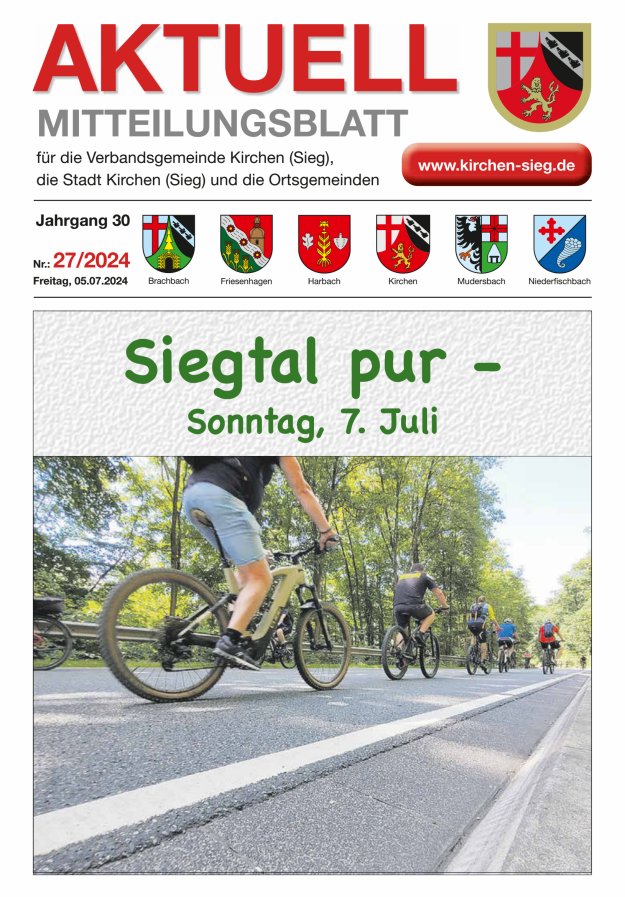 Aktuell - Mitteilungsblatt für die VG Kirchen (Sieg) Titelblatt 27/2024