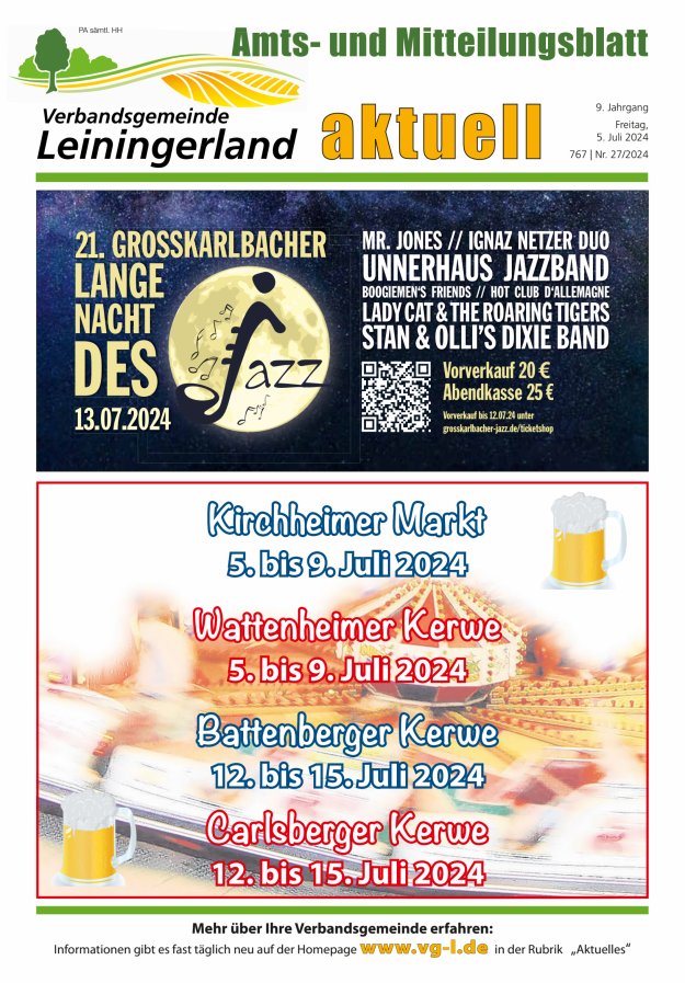 VG Leiningerland aktuell Titelblatt 27/2024