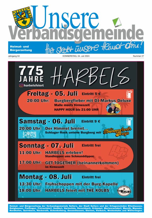 Unsere Verbandsgemeinde Selters Ww Titelblatt 27/2024