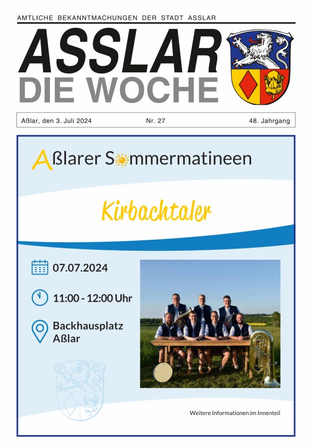 Asslar - Die Woche Titelblatt 27/2024