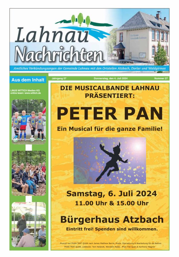 Lahnau Nachrichten Titelblatt 27/2024