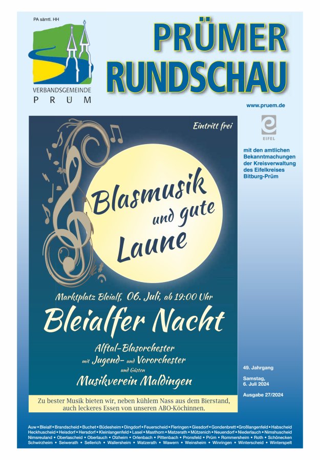 Prümer Rundschau Titelblatt 27/2024