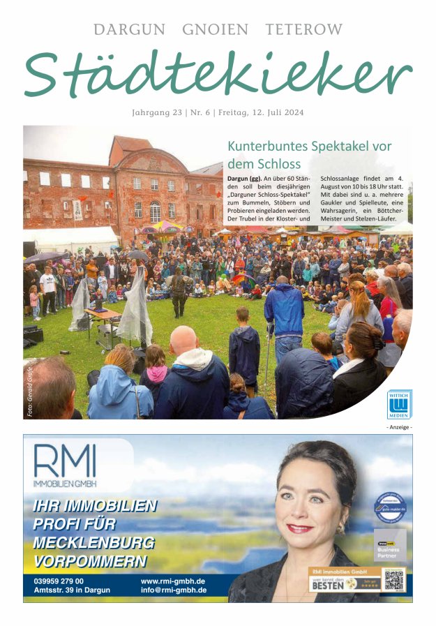 Städte Kieker Gnoien Dargun Teterow Titelblatt 06/2024