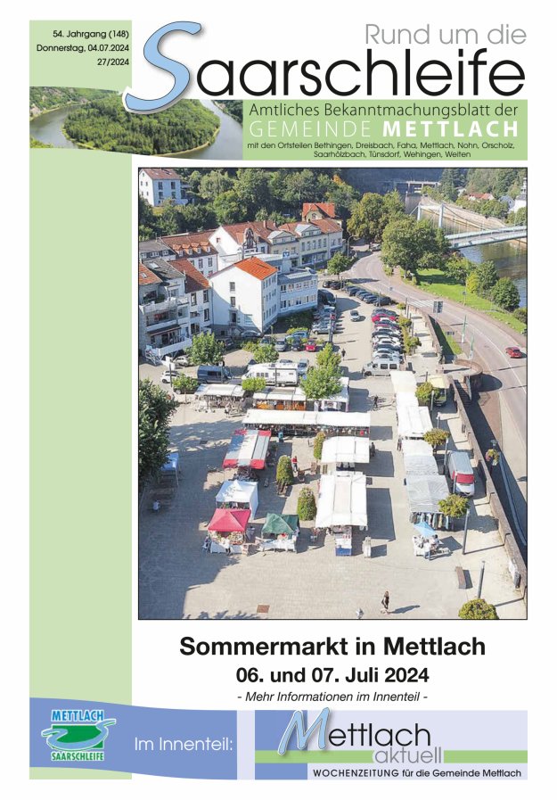 Rund um die Saarschleife Gemeinde Mettlach Titelblatt 27/2024