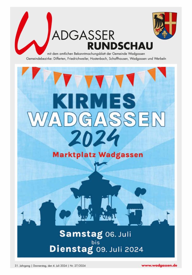 Wadgasser Rundschau Titelblatt 27/2024