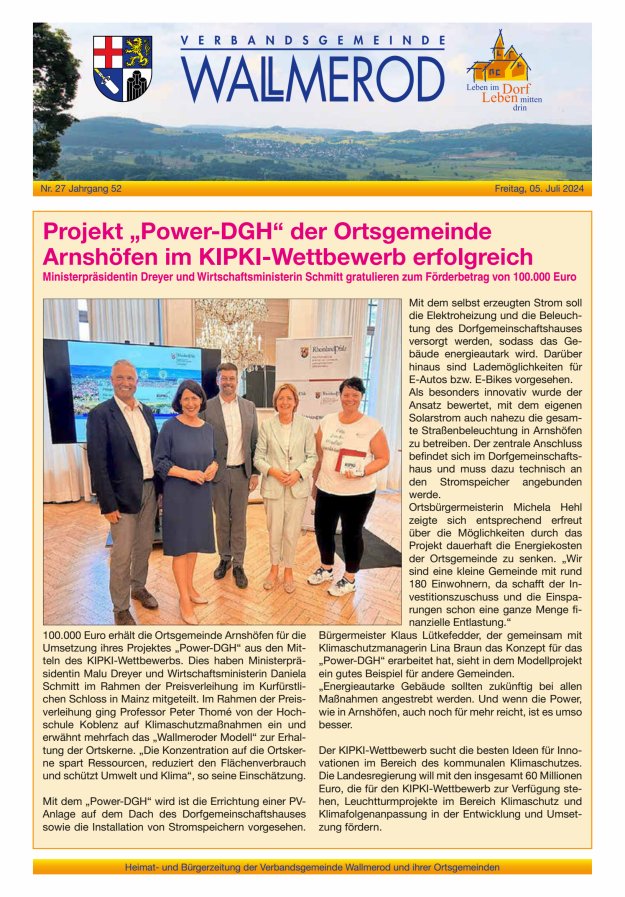 Wir über uns - Verbandsgemeinde Wallmerod Titelblatt 27/2024