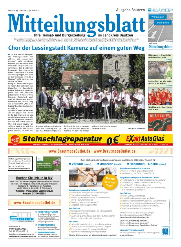 Mitteilungsblatt LK Bautzen Ausgabe Bautzen Titelblatt 26/2024
