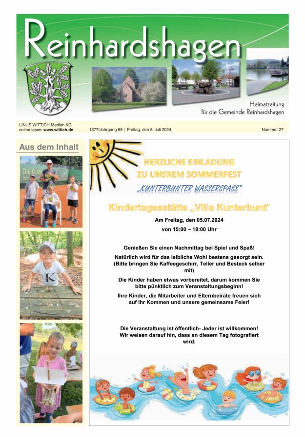 Unser Blättchen Titelblatt 27/2024
