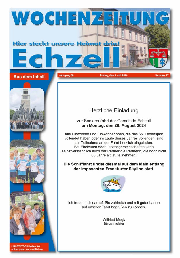 Wochenzeitung für die Gemeinde Echzell Titelblatt 27/2024