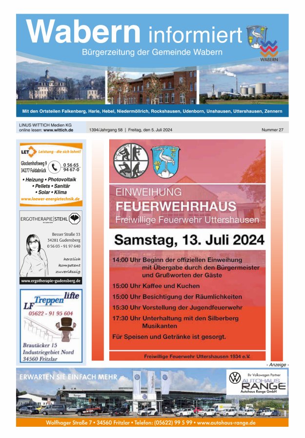Wabern informiert Titelblatt 27/2024