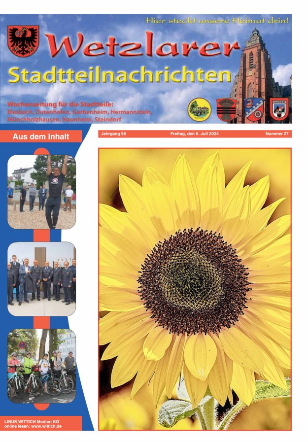 Wetzlarer Stadtteilnachrichten Titelblatt 27/2024