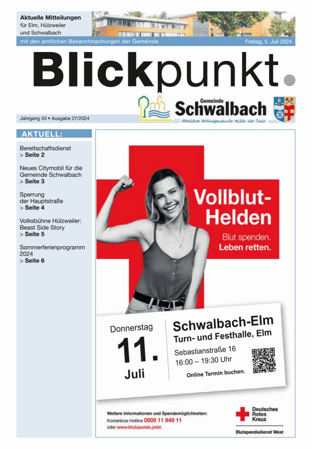 Blickpunkt Schwalbach Titelblatt 27/2024