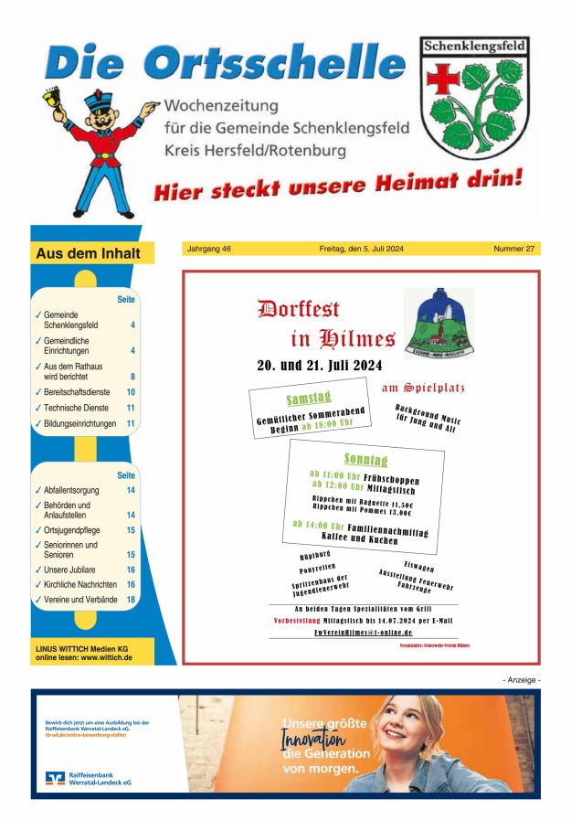 Die Ortsschelle Titelblatt 27/2024