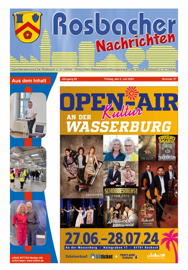 Rosbacher Nachrichten Titelblatt 27/2024